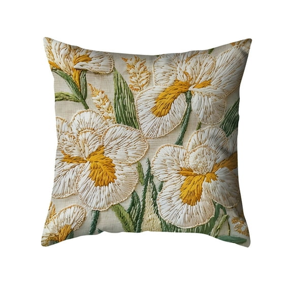 SLYNSHome Spring Throw Pillow Cover 18x18 inch,Wild Flower Plant Pillows Case Seasonal Floral Outdoor Decorative Cushion Covers for Home Sofa Bed Couch