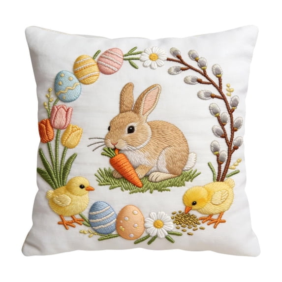 SLYNSHome Spring Throw Pillow Covers Vintage Animal Flowers Pillow Cases Cottagecore Pillow Cover for Couch Sofa Decor