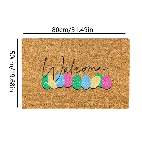 SLYNSHome Spring Welcome Door Mat Coir Doormats Non Slip 20x31 inch Colorful Doormat for Entryway Outside Yard Home Decoration