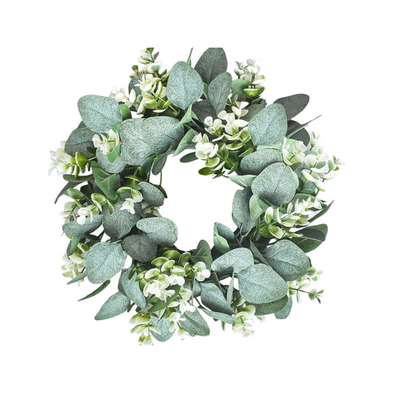 SLYNSHome Spring Wreaths for Front Door,Artificial Summer Flower Wreath with Wildflowers for Home Wall Farmhouse Springtime Easter Holiday Party