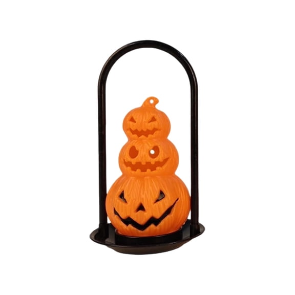 SLYNSHome Stacked Pumpkin LED Lighted Decor Lamp,Pumpkin Flameless Candle Lantern For Tabletop Mantel Indoor Halloween Party Atmosphere Decor Ornament