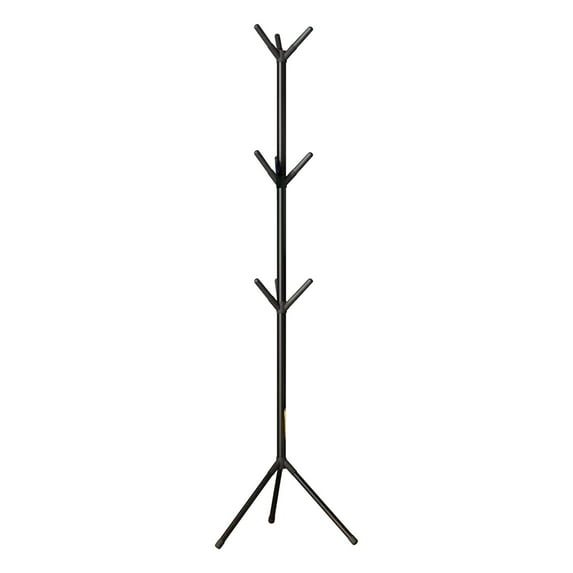 SLYNSHome Standing Coat Rack Coat Tree with 9 Hooks for Clothes,Hat Stand Used in Bedroom/Office/Entryway Home Organization - Black