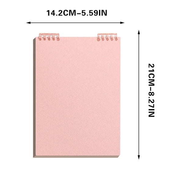 SLYNSHome Steno Pads A5 60 Sheets Spiral Notebook,Grid White Paper Take Notes with Top Spiral Notebook Office Supplies - Pink