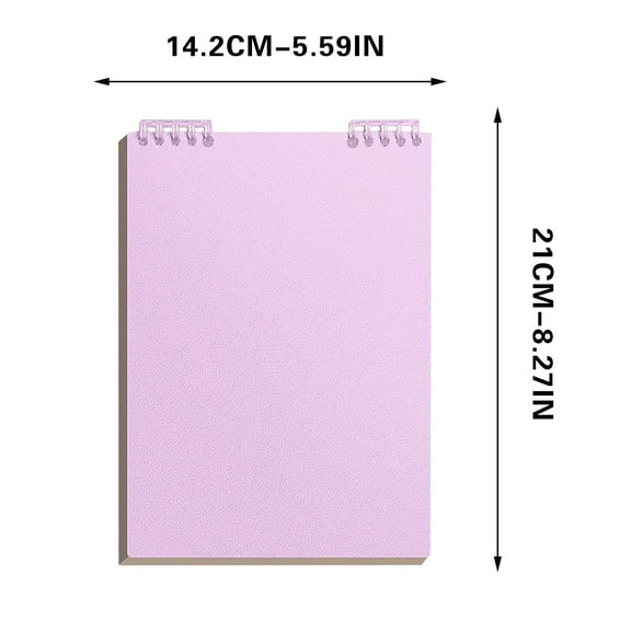 SLYNSHome Steno Pads A5 60 Sheets Spiral Notebook,Grid White Paper Take Notes with Top Spiral Notebook Office Supplies - Purple