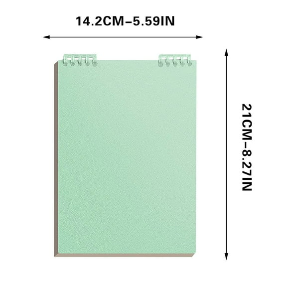SLYNSHome Steno Pads A5 60 Sheets Spiral Notebook,Horizontal line White Paper Take Notes with Top Spiral Notebook Office Supplies - Mint Green