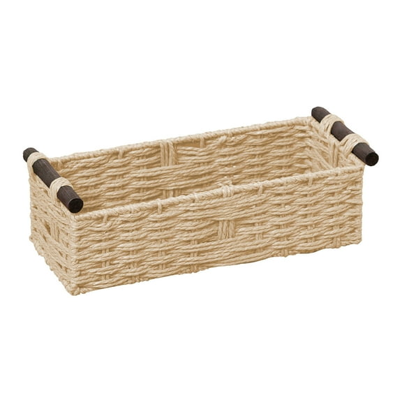 SLYNSHome Storage Baskets Wicker Baskets for Organizing Bathroom,Woven Storage Bins for Countertop Toilet Paper Storage Basket for Toilet Tank Top - Beige