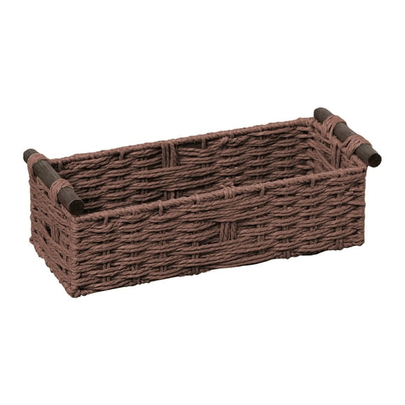 SLYNSHome Storage Baskets Wicker Baskets for Organizing Bathroom,Woven Storage Bins for Countertop Toilet Paper Storage Basket for Toilet Tank Top - Brown