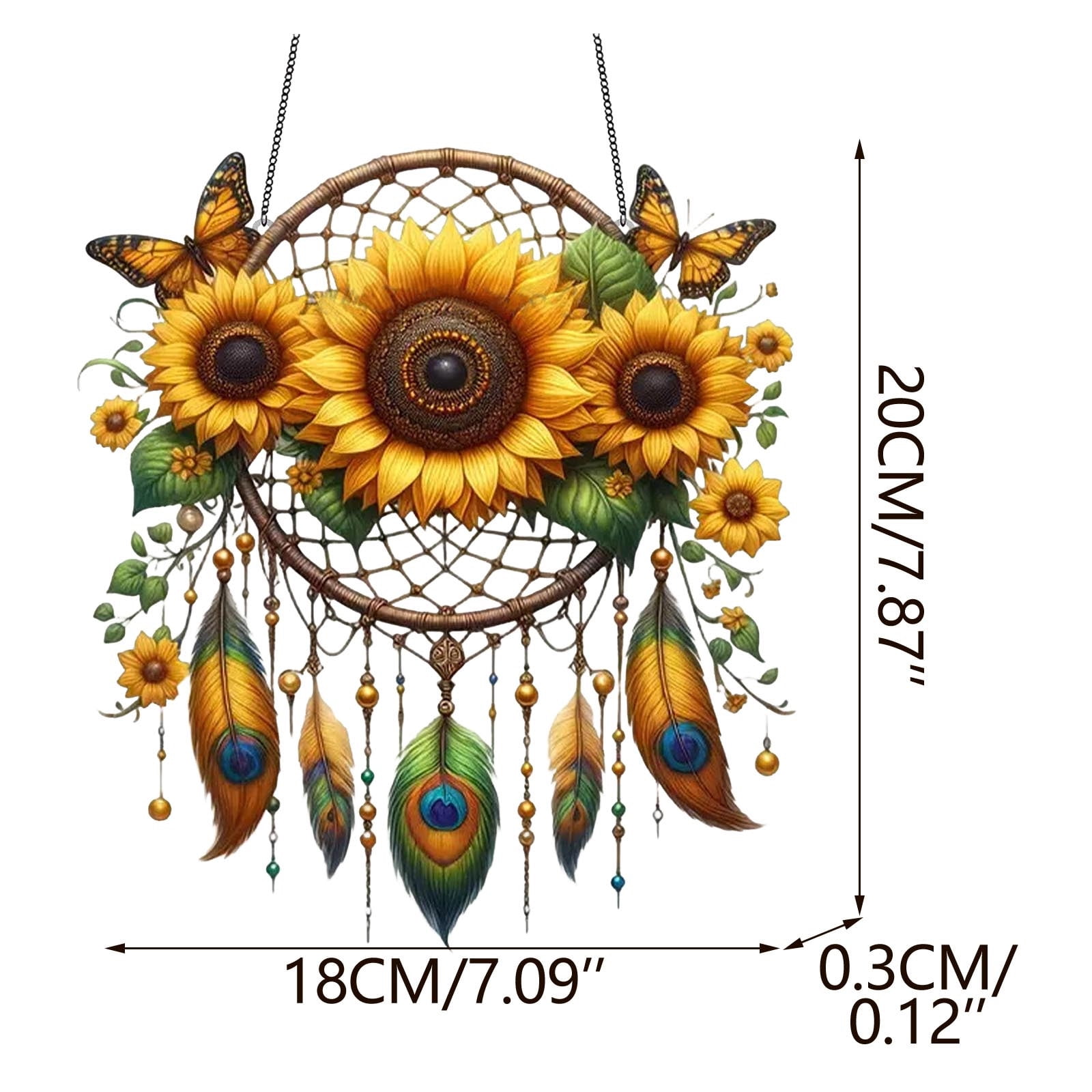 SLYNSHome Sunflowers Dream Catchers for Bedroom Decor,Dream Catcher
