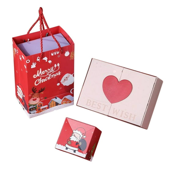 SLYNSHome Surprise Gift Box Explosion for Money,Pink Heart Christmas Gift Box Merry Christmas Surprise Gift Boxes - 10 Bouncing