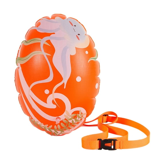SLYNSHome Swim Bubble for Water Swimmers,Safety Swim Buoy Tow Float Be Bright Be Seen Swim Bubble - Orange