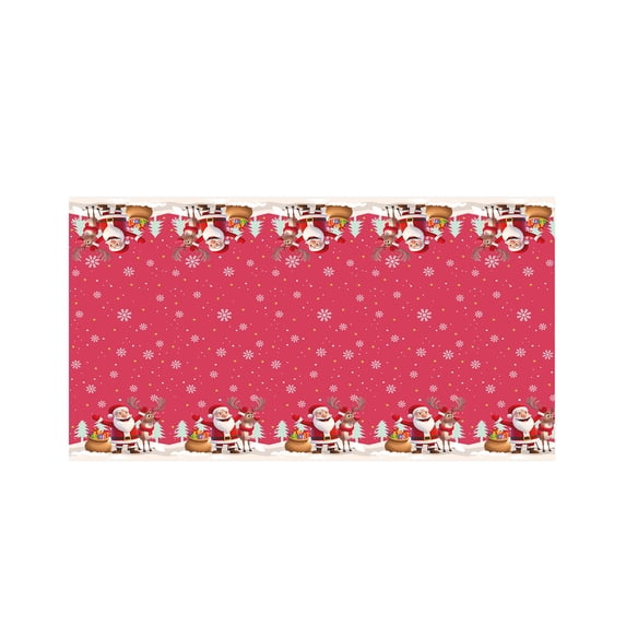 SLYNSHome Tablecloth For Christmas,Santa Claus Aluminum Foil Waterproof And Oilproof Xmas Table Cover, Holiday Party Decorations 137X183cm