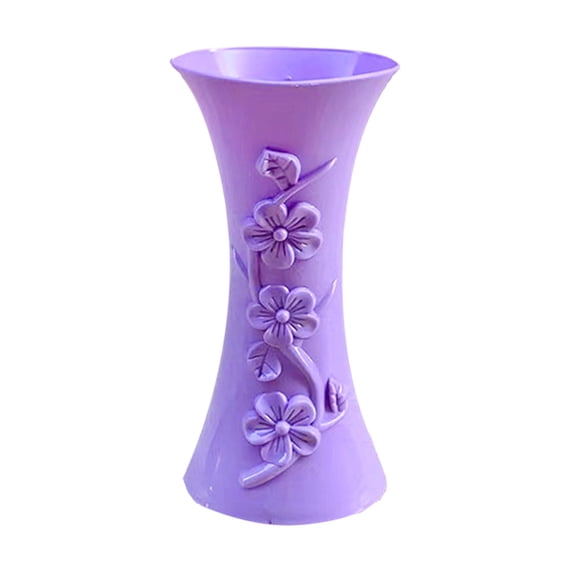SLYNSHome Tall Plastics Flower Vase Decorative Floral Vase Home Decor Centerpieces, Arranging Bouquets Purple Vase