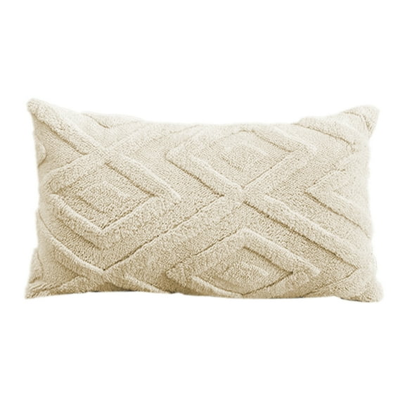 SLYNSHome Throw Pillow Covers 12x20 inch Decorative Velvet Couch Pillow Case Soft Plush Square Cushion Pillowcase for Home - Beige