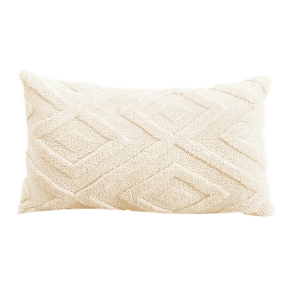 SLYNSHome Throw Pillow Covers 12x20 inch Decorative Velvet Couch Pillow Case Soft Plush Square Cushion Pillowcase for Home - White