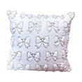 thumbnail image 1 of SLYNSHome Throw Pillow Covers 18 x 18 Inch,Gold Foil Print Bow Design,White Glitter Bowknot Cushion Case Luxury Decoration for Sofa Couch Home, 1 of 6