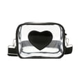 thumbnail image 1 of SLYNSHome Transparent Crossbody Bag,Heart Decor PVC Adjustable Strap Fashion Shoulder Purse,Black Lightweight Clear Mini Handbag For Daily Outdoor Use, 1 of 6