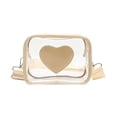 thumbnail image 1 of SLYNSHome Transparent Crossbody Bag,Heart Decor PVC Adjustable Strap Fashion Shoulder Purse,Gold Lightweight Clear Mini Handbag For Daily Outdoor Use, 1 of 6