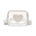 thumbnail image 1 of SLYNSHome Transparent Crossbody Bag,Heart Decor PVC Adjustable Strap Fashion Shoulder Purse,Silver Lightweight Clear Mini Handbag For Daily Outdoor Use, 1 of 6