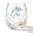 thumbnail image 1 of SLYNSHome Underwater Sea Animal Print Stemless Wine Glass, Tropical Ocean Themed Clear Tumbler, Octopus Pattern Cocktail Cup For Summer Table Decor & Holiday Gift, 1 of 5