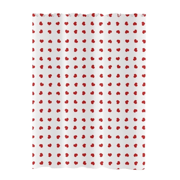 SLYNSHome Valentine's Day Shower Curtain Red Heart Print Bathroom Curtain Waterproof Shower Curtains for Home