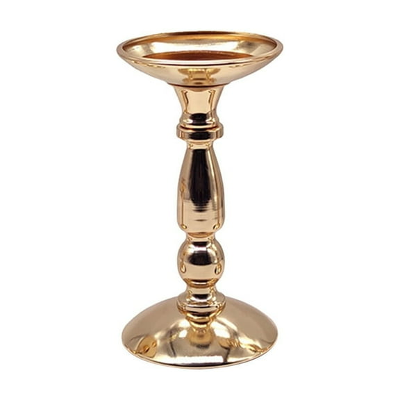 SLYNSHome Vintage Candle Holders Gold Pillar Candles Holders Table Centerpieces Metal Taper Candle Holders Candlestick Holders Housewarming Gift - M