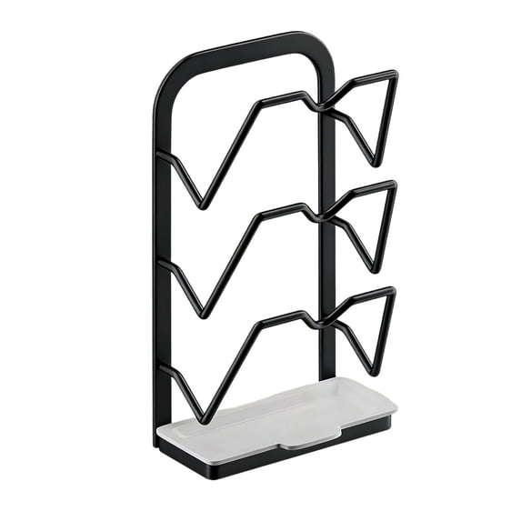 SLYNSHome Wall Mounted Pot Lid Rack,Black Door Mounted Pot Cover Rack Cabinet Pot Lid Organizer Pot Cover Support for Kitchen - L