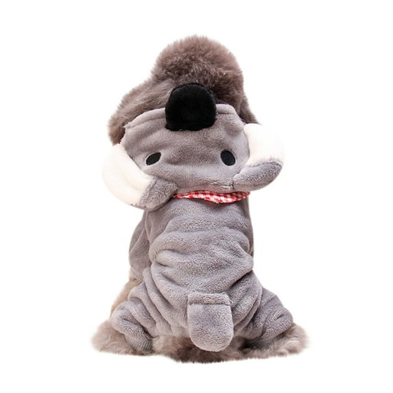 SLYNSHome Warm Dog Winter Clothes Cute Koala Dog Coat Hoodies Fleece Pet Dogs Costume Jacket for Puppy Cat Kitty - Gray - M - 11.4x15.7 inch