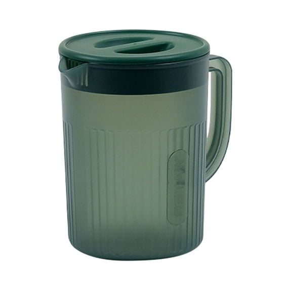 SLYNSHome Water Pitcher with Lid,Drink Pitcher,Large Capacity Tea Pitcher for Fridge, Plastic Juice Pitcher for Cold or Hot Beverages,Wide Mouth - Dark Green