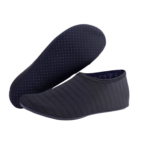 SLYNSHome Water Shoes for Women Men Black Quick-Dry Aqua Socks Barefoot Non Slip for Beach Swim River Pool Lake Surf - 44-45