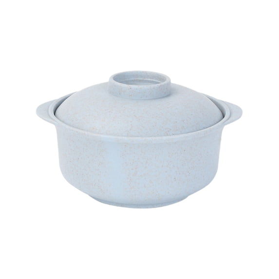 SLYNSHome Wheat Straw Soup Bowls with Lids Blue Unbreakable Cereal Bowls Microwave & Dishwasher Safe Salad Bowls