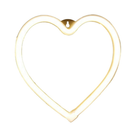 SLYNSHome White Heart Neon Sign,Valentines Day Heart Lights LED Decorative Heart Lamp for Mother's Day Table Wall Decoration