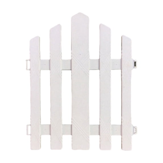 SLYNSHome White Plastic Garden Picket Fence, Decorative Edging Border with Lattice Gate, Weatherproof Fence for Lawn Flower Beds Plants Yard Decor - 30x36CM