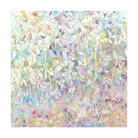 SLYNSHome Window Privacy Film 17.7x78.7 inch,Decorative Rainbow Window Clings for Glass,Static Cling Non Adhesive Door Stickers