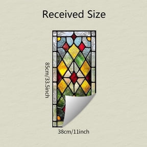 SLYNSHome Window Privacy Film,Stained Glass Film Decorative Window Clings,Static Cling Sun Blocking Stickers Decals Coverings Tint for Home Heat Control