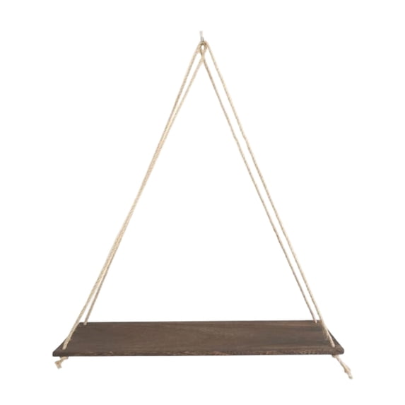 SLYNSHome Wood Hanging Shelves for Wall Home Decor Brown Swing Rope Rustic Floating Shelf Wall Display Shelving Home Organizer Rack for Room