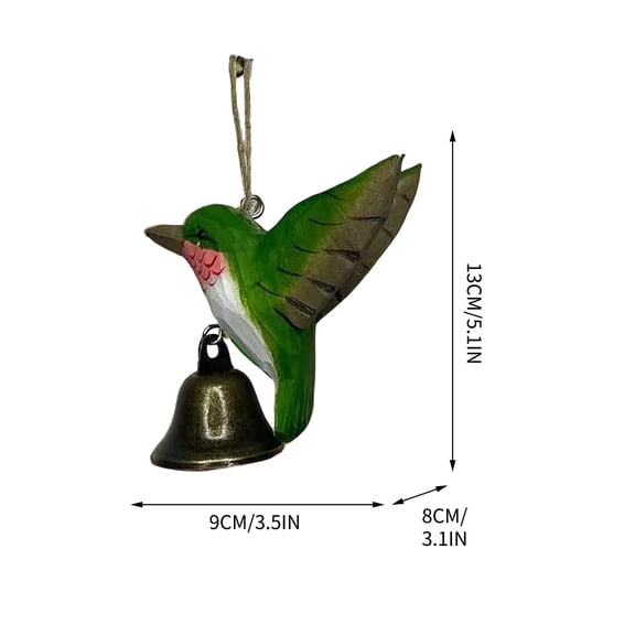 SLYNSHome Wood Hummingbird Figurines,Handmade Humming Birds Hanging Ornaments Flying Birds Statue for Window Garden Yard Tree Decorations,Bird Lovers Gift