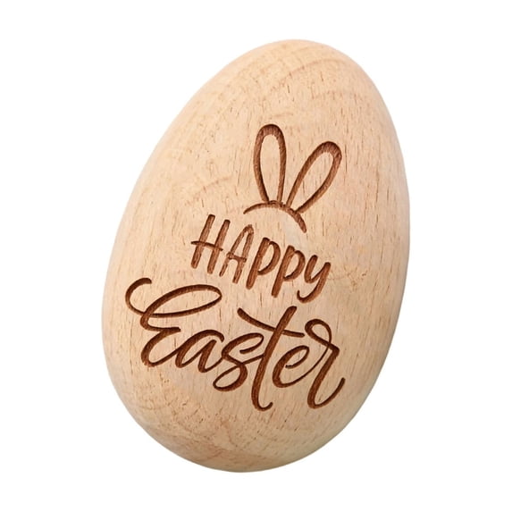 SLYNSHome Wooden Fake Eggs Easter Carving Faux Eggs for Easter DIY Crafts Wood Egg Spring Decor