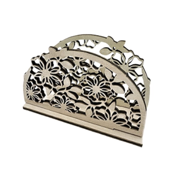 SLYNSHome Wooden Napkin Holder for Table Decorative Flowers Napkin Holders for Kitchen & Dining Table Beige Countertop Napkin Holder for Home, Restaurant & Bar