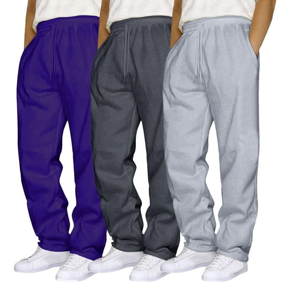 SLdy 3 Pcs Men's Lightweight Sweatpants For Running Jogging Gym Workout Breathable Athletic Wear, Purple XXL
