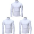 thumbnail image 1 of SLdy 3 Pcs Men's Fashion Turtleneck T-Shirts Long Sleeve Thermal Shirts for Men Pullover Sweater Basic Designed Undershirt Slim Fit Top, White XXL, 1 of 7