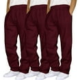 thumbnail image 1 of SLdy 3 Pcs Men's Straight-Leg Sweatpants with Pockets Elastic Drawstring Waist for Jogging Walking Workout Gym Athletic Casual Wear, XXXL, 1 of 3