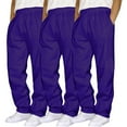 thumbnail image 1 of SLdy 3 Pcs Men's Sweatpants Lightweight Fleece Lined Drawstring for Lounge Sports Outdoor and Everyday Versatile Comfort Pants, Purple XXL, 1 of 3
