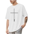 thumbnail image 1 of SLdy Christian Shirts for Men Oversized Tshirts for Men Cross Bible Verse Tops Graphic Tees, White M, 1 of 7