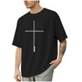 thumbnail image 1 of SLdy Christian Shirts for Men Mens Oversized T Shirt Cross Bible Verse Tops Graphic Tees, Black XXL, 1 of 7