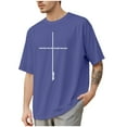 thumbnail image 1 of SLdy Jesus Shirts for Men Mens Oversized T Shirt Cross Bible Verse Tops Graphic Tees, Purple XL, 1 of 7
