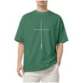 thumbnail image 1 of SLdy Jesus Shirts for Men Mens Oversized T Shirt God Faith Religious Tshirt, Green S, 1 of 7
