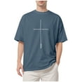 thumbnail image 1 of SLdy Jesus Shirts for Men Mens Oversized T Shirt God Faith Religious Tshirt, Navy M, 1 of 7