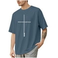 thumbnail image 1 of SLdy Jesus Shirts for Men Oversized Tshirts for Men Cross Bible Verse Tops Graphic Tees, Navy XL, 1 of 7
