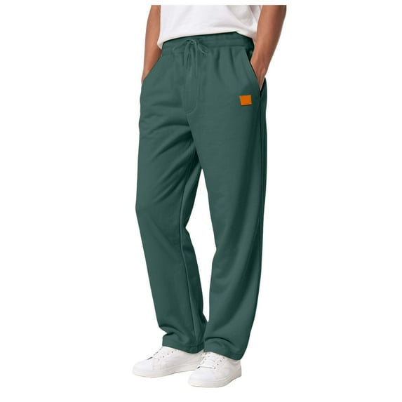 SLdy Men's Lounge Pants Sweatpants Plush Fleece Lined Relaxed Fit Housewear Sleepwear for Home Lounging Movie Night Ultra Cozy Loungewear, Dark Green S