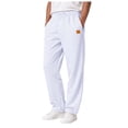 thumbnail image 1 of SLdy Men's Lounge Pants Ultra-Soft Lined Drawstring for Sleeping Lounging at Home Cozy Relaxation Wear, White S, 1 of 5